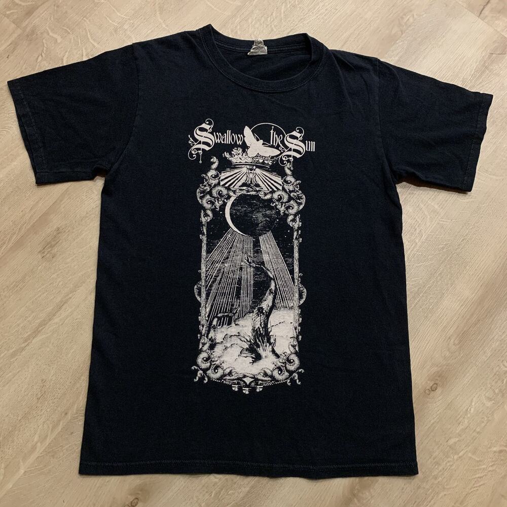 Y2K Swallow The Sun Death Doom Black Metal T-Shirt Men's Small Band Tee New Moon